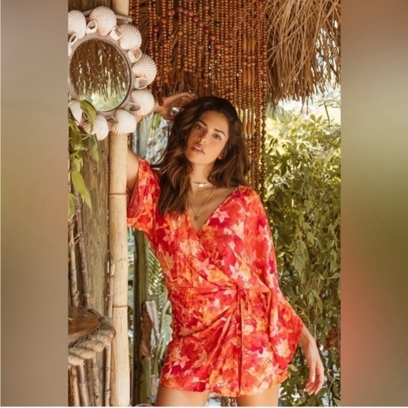 L*Space Into‎ the Tropics Pfeiffer Dress Women’s Size XS Swim Coverup Floral - Picture 1 of 10
